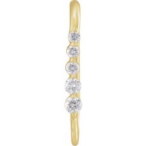 14K Yellow Gold .04 CTW Lab-Grown Diamond Five-Stone Earring Top