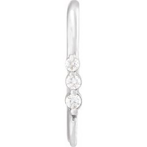 14K White Gold .02 CTW Lab-Grown Diamond Three-Stone Earring Top
