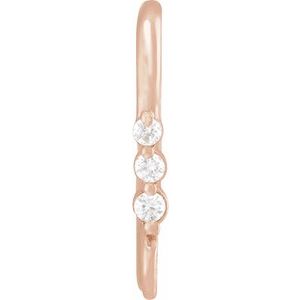 14K Rose Gold .02 CTW Natural Diamond Three-Stone Earring Top