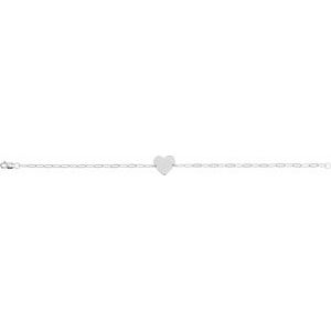 Sterling Silver Engravable Heart 7" Bracelet