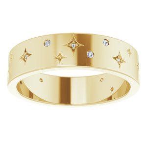 14K Yellow 1/8 CTW Natural Diamond Star Band Size 11.5
