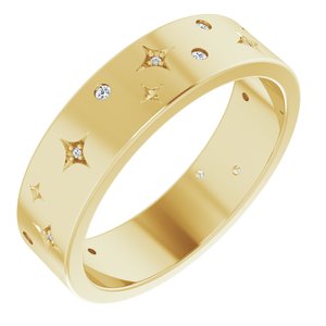 14K Yellow 1/8 CTW Natural Diamond Star Band Size 11.5