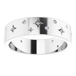 Platinum 1/8 CTW Natural Diamond Star Band Size 11