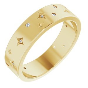 14K Yellow 1/8 CTW Natural Diamond Star Band Size 12