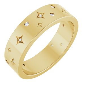 14K Yellow 1/8 CTW Natural Diamond Star Band Size 10