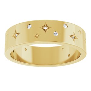 14K Yellow 1/8 CTW Natural Diamond Star Band Size 10