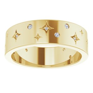 14K Yellow 1/8 CTW Natural Diamond Star Band Size 8