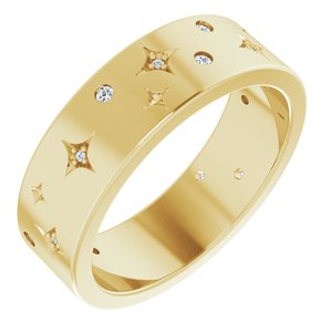 14K Yellow 1/8 CTW Natural Diamond Star Band Size 8