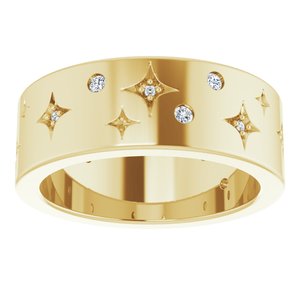 14K Yellow 1/8 CTW Natural Diamond Star Band Size 4