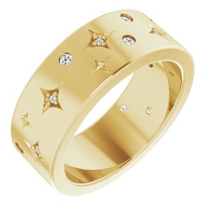 14K Yellow 1/8 CTW Natural Diamond Star Band Size 4
