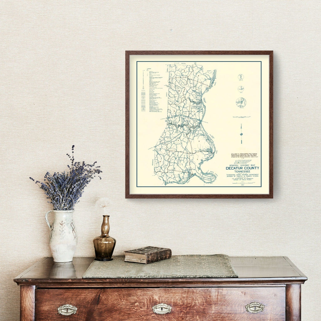 Vintage Map of Decatur County, Tennessee 1951