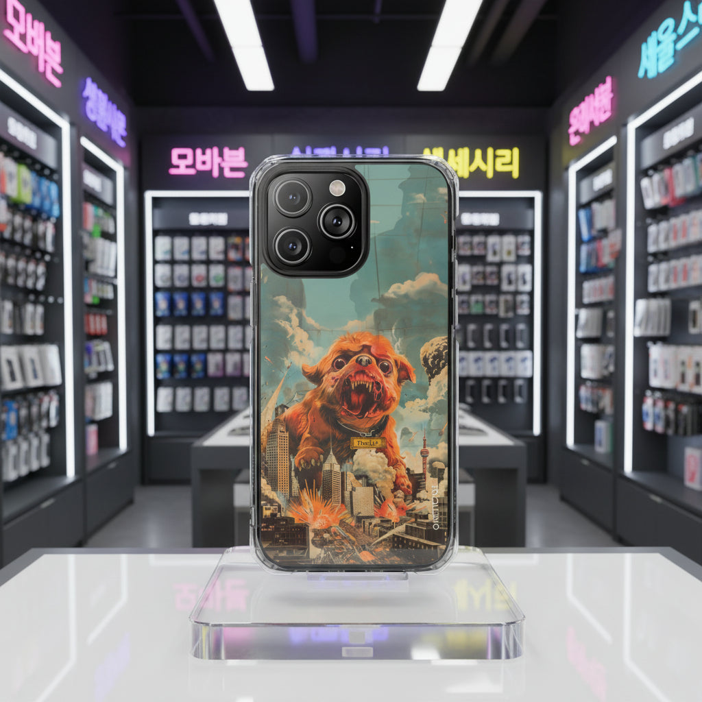 Retro Freak Dog Pookie Magnetic Clear Case for iPhone Series