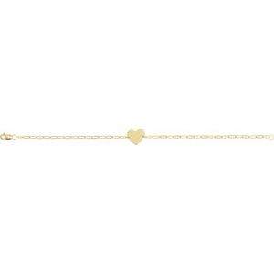 14K Yellow Engravable Heart 7" Bracelet
