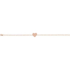 14K Rose Engravable Heart 7" Bracelet