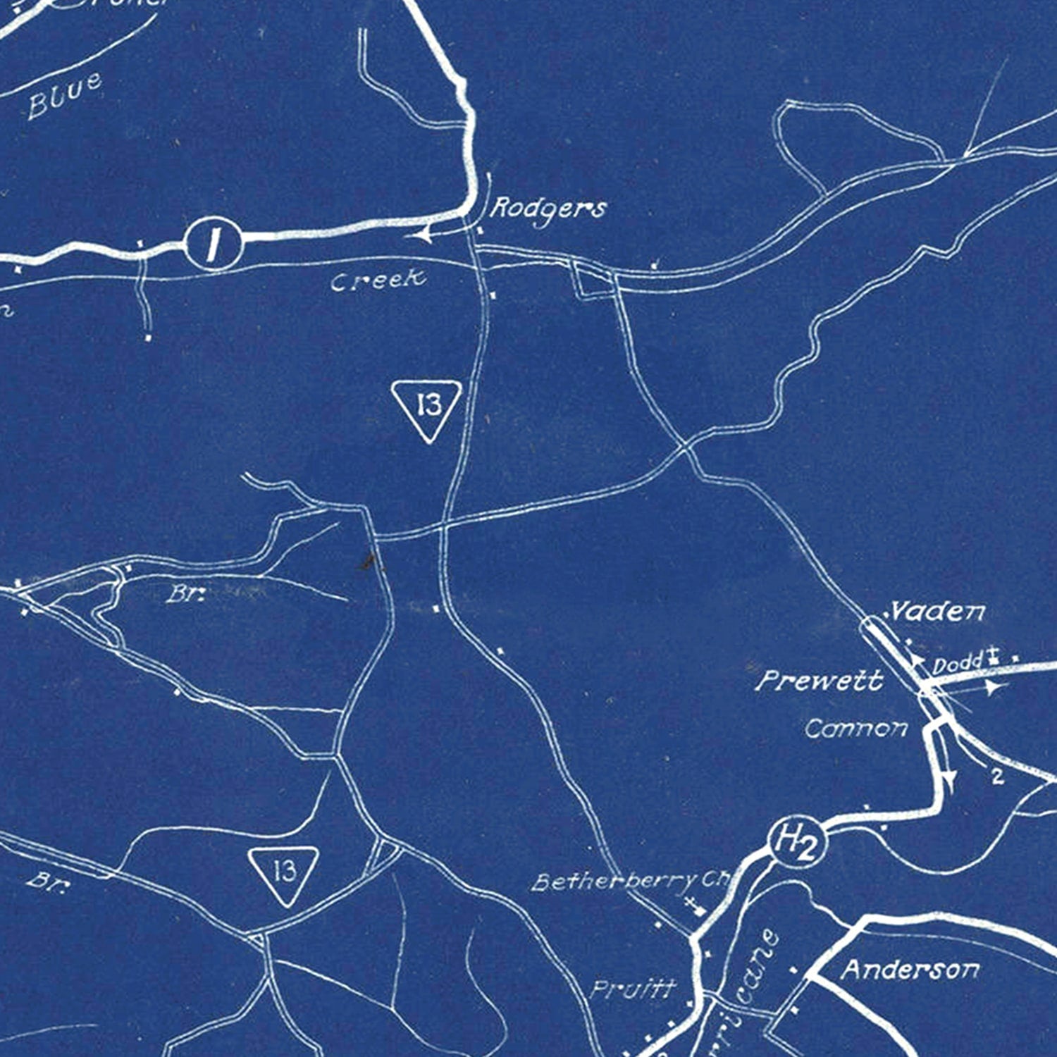 Vintage Map of Chester County, Tennessee 1918