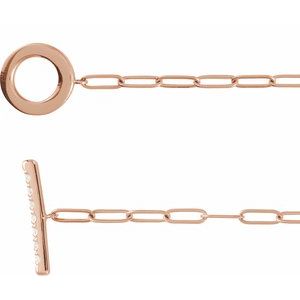 14K Rose Gold 1/10 CTW Natural Diamond Toggle 7" Bracelet