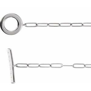 14K White Gold 1/10 CTW Natural Diamond Toggle 7" Bracelet