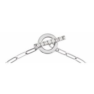14K White Gold 1/10 CTW Natural Diamond Toggle 7" Bracelet – image 4