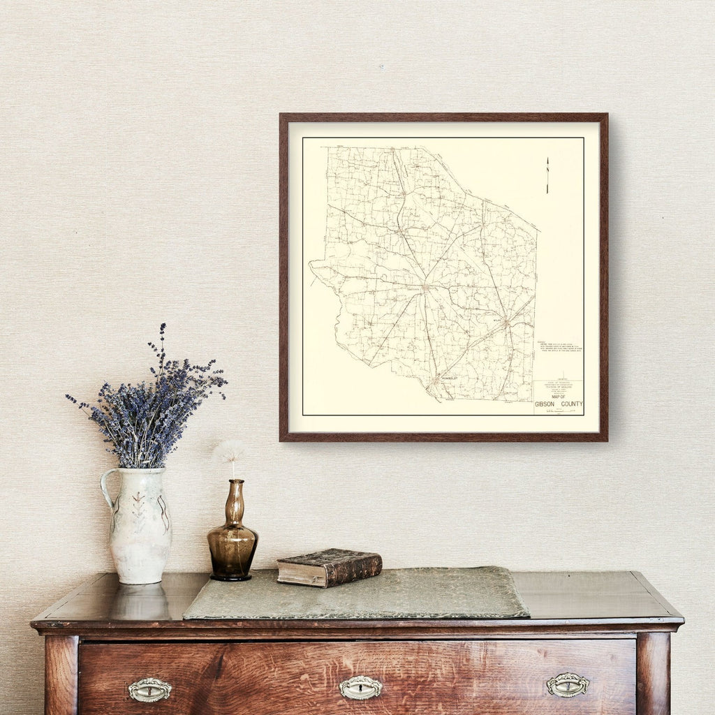 Vintage Map of Gibson County, Tennessee 1937