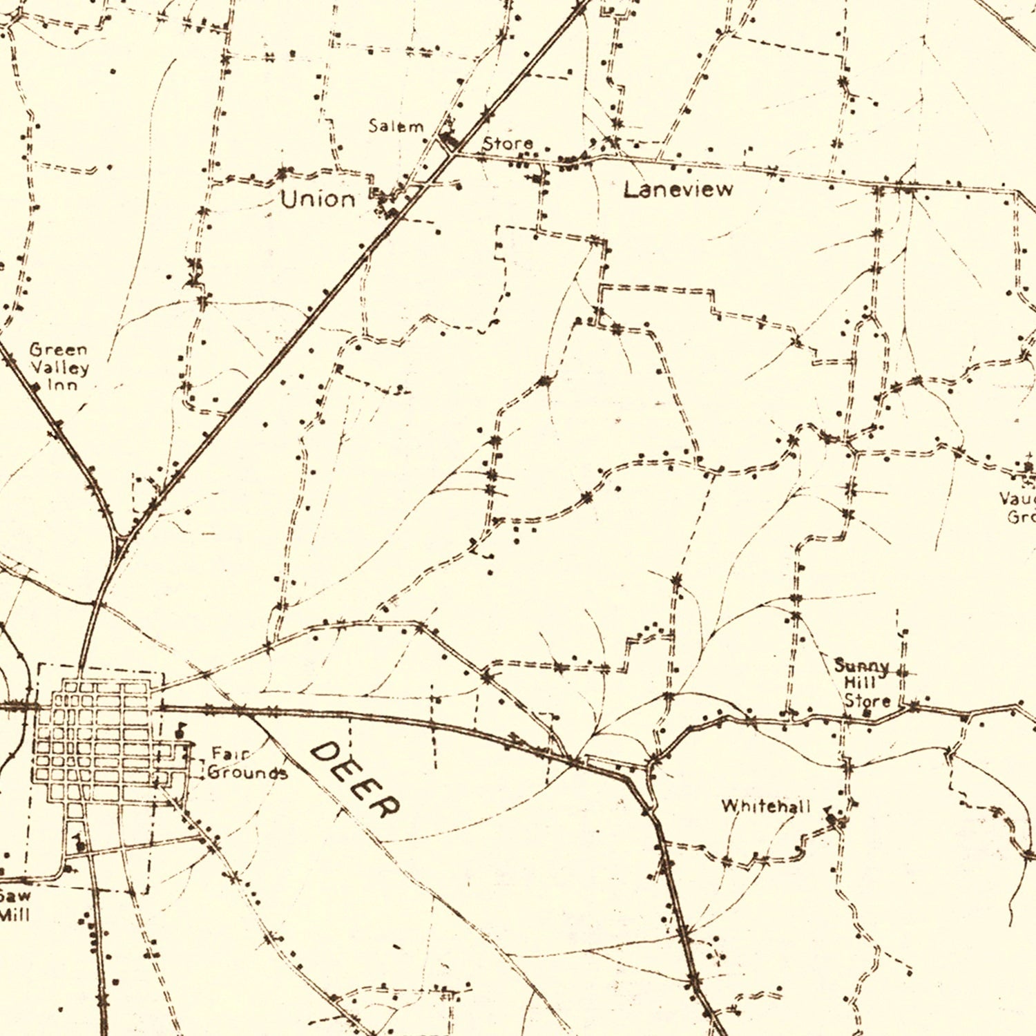 Vintage Map of Gibson County, Tennessee 1937