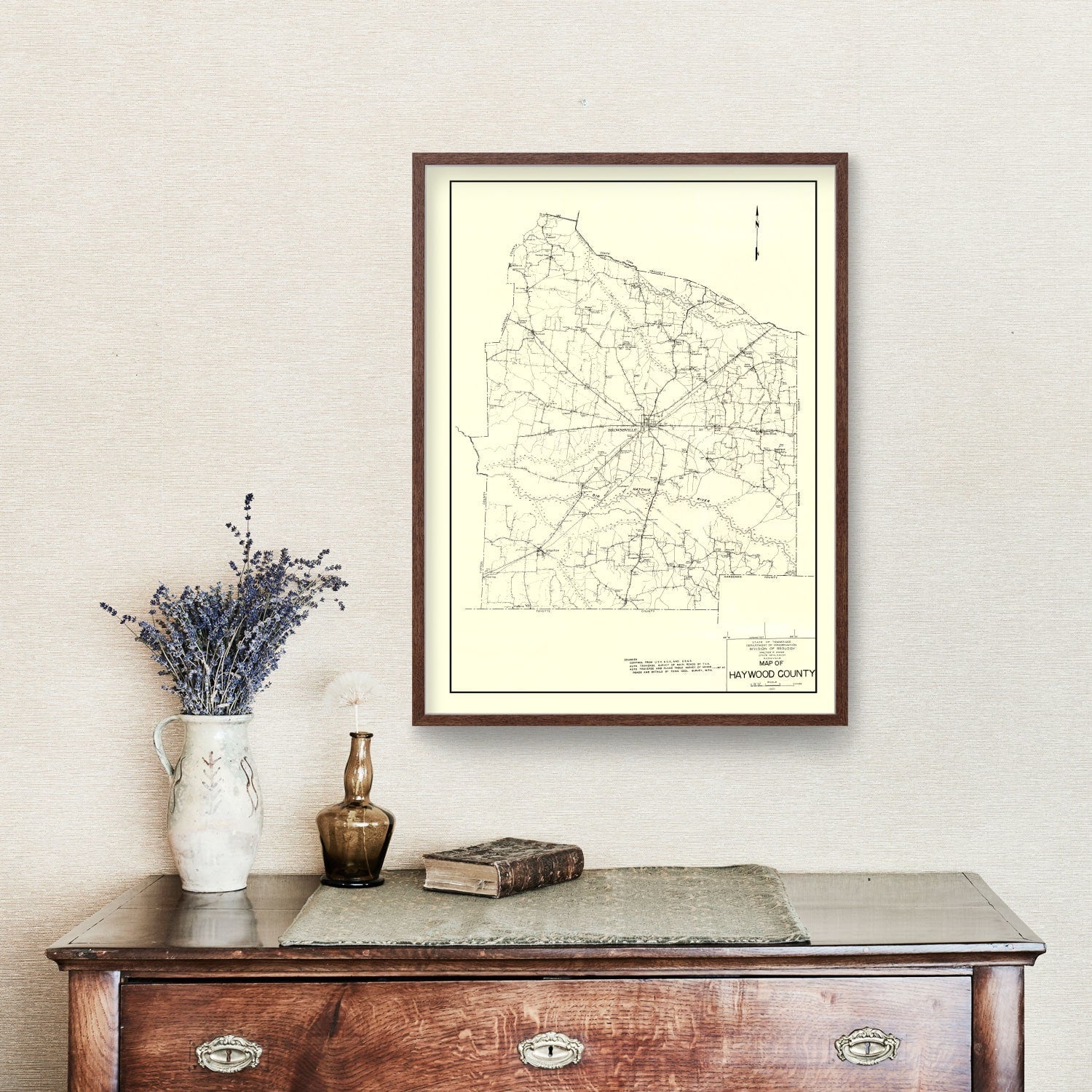Vintage Map of Haywood County, Tennessee 1937