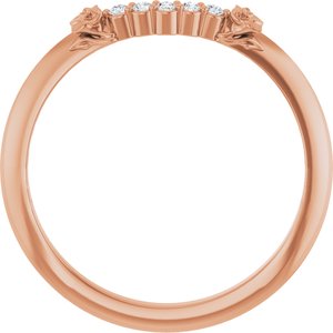 14K Rose .04 CTW Natural Diamond Matching Band
