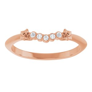 14K Rose .04 CTW Natural Diamond Matching Band