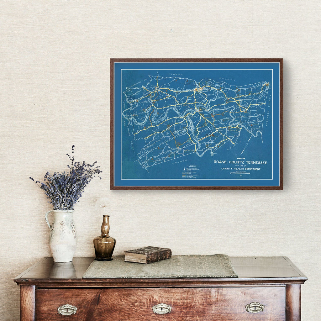 Vintage Map of Roane County, Tennessee 1930