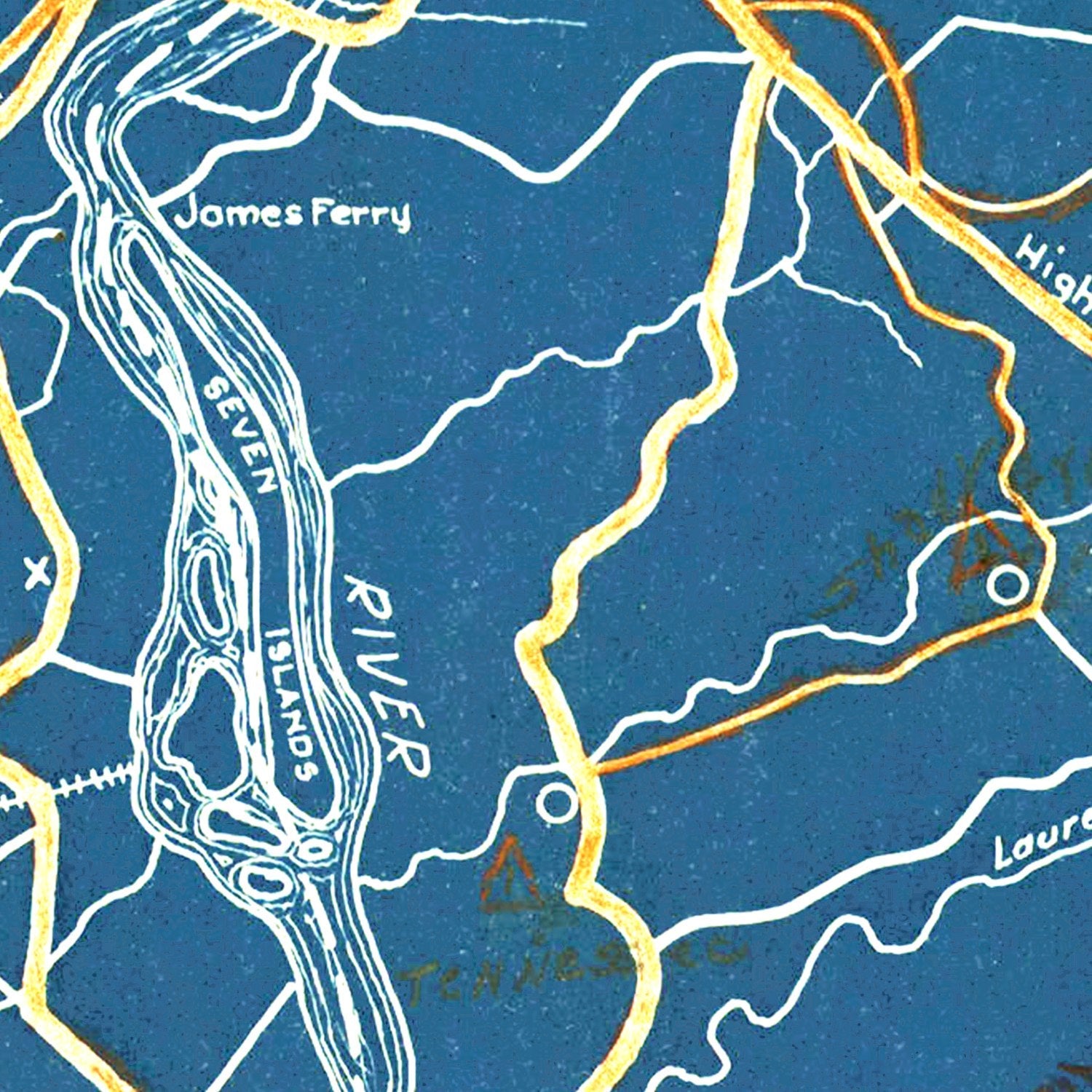 Vintage Map of Roane County, Tennessee 1930