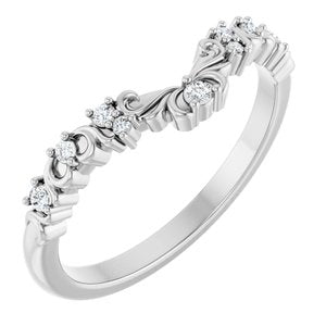 Platinum .07 CTW Natural Diamond Contour Band