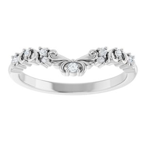 Platinum .07 CTW Natural Diamond Contour Band