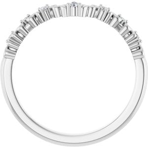 Platinum .07 CTW Natural Diamond Contour Band