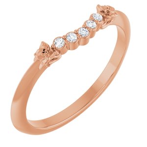 14K Rose .04 CTW Natural Diamond Matching Band