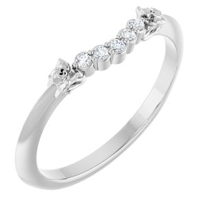 14K White .04 CTW Natural Diamond Matching Band