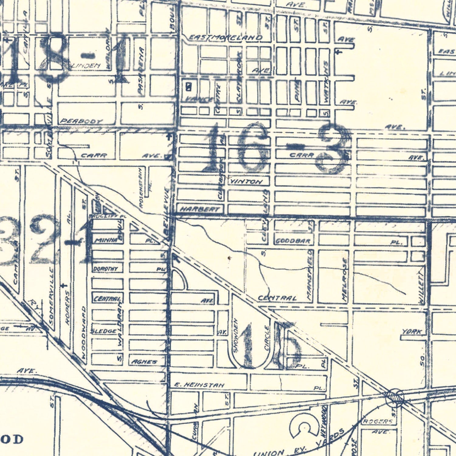 Vintage Map of Memphis, Tennessee 1919