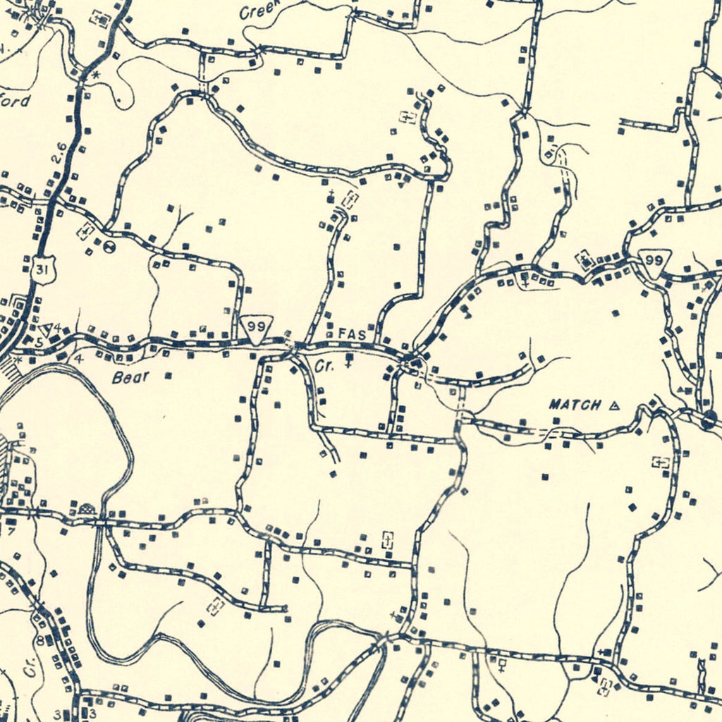 Vintage Map of Maury County, Tennessee 1951