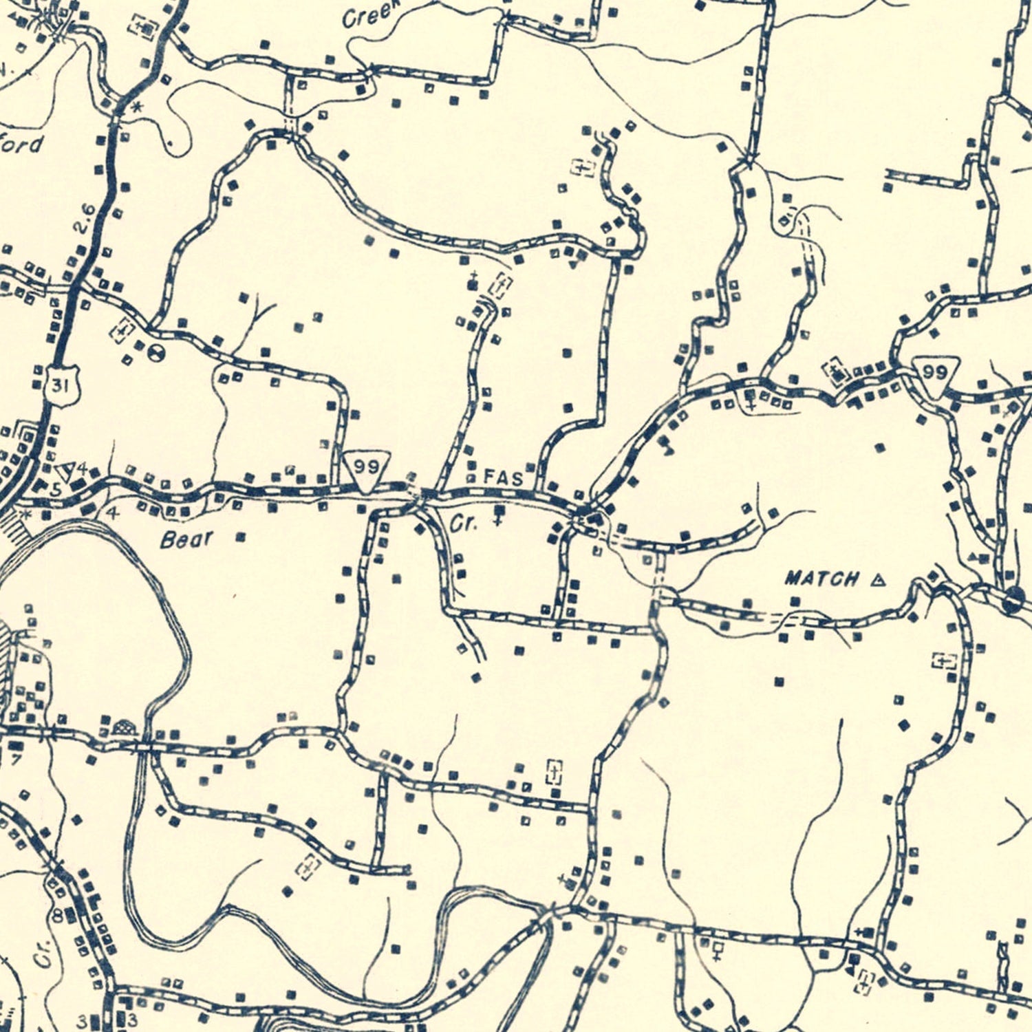 Vintage Map of Maury County, Tennessee 1951