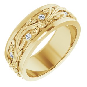 14K Yellow 1/4 CTW Natural Diamond Band Size 8.5