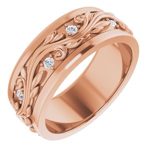14K Rose 1/4 CTW Natural Diamond Band Size 8.5