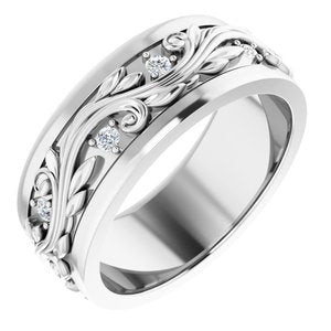 Platinum 1/4 CTW Natural Diamond Band Size 8.5