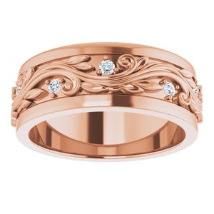 14K Rose 1/4 CTW Natural Diamond Band Size 8.5