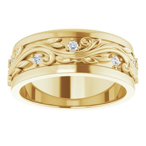 14K Yellow 1/4 CTW Natural Diamond Band Size 8.5