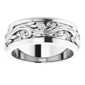 Platinum 1/4 CTW Natural Diamond Band Size 8.5