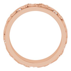 14K Rose 1/4 CTW Natural Diamond Band  Size 9.5