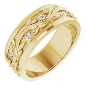 14K Yellow 1/4 CTW Natural Diamond Band  Size 9.5