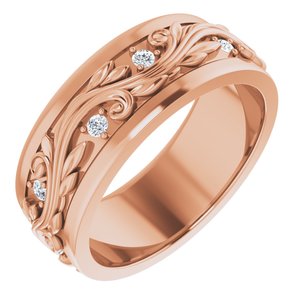 14K Rose 1/4 CTW Natural Diamond Band Size 9