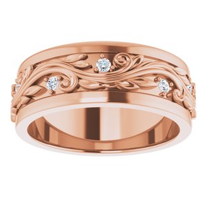 14K Rose 1/4 CTW Natural Diamond Band Size 9