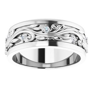 14K White 1/4 CTW Natural Diamond Band Size 9