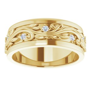 14K Yellow 1/4 CTW Natural Diamond Band Size 9