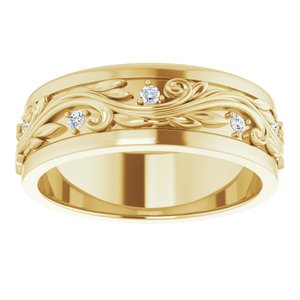 14K Yellow 1/4 CTW Natural Diamond Band Size 11.5